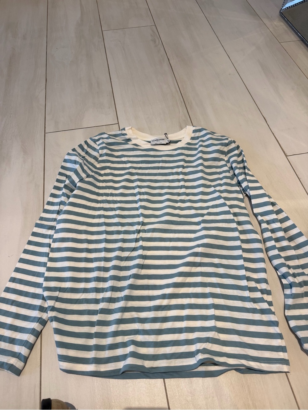 Nakd Striped Long-Sleeve in Light Blue & White